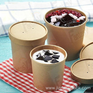 Disposable Paper Container Kraft Paper Salad Bowl